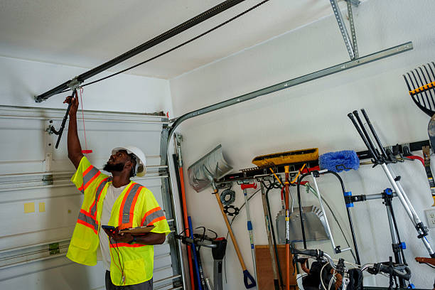Professional Garage Door Roller Replacement technician working in Garrettsville, OH